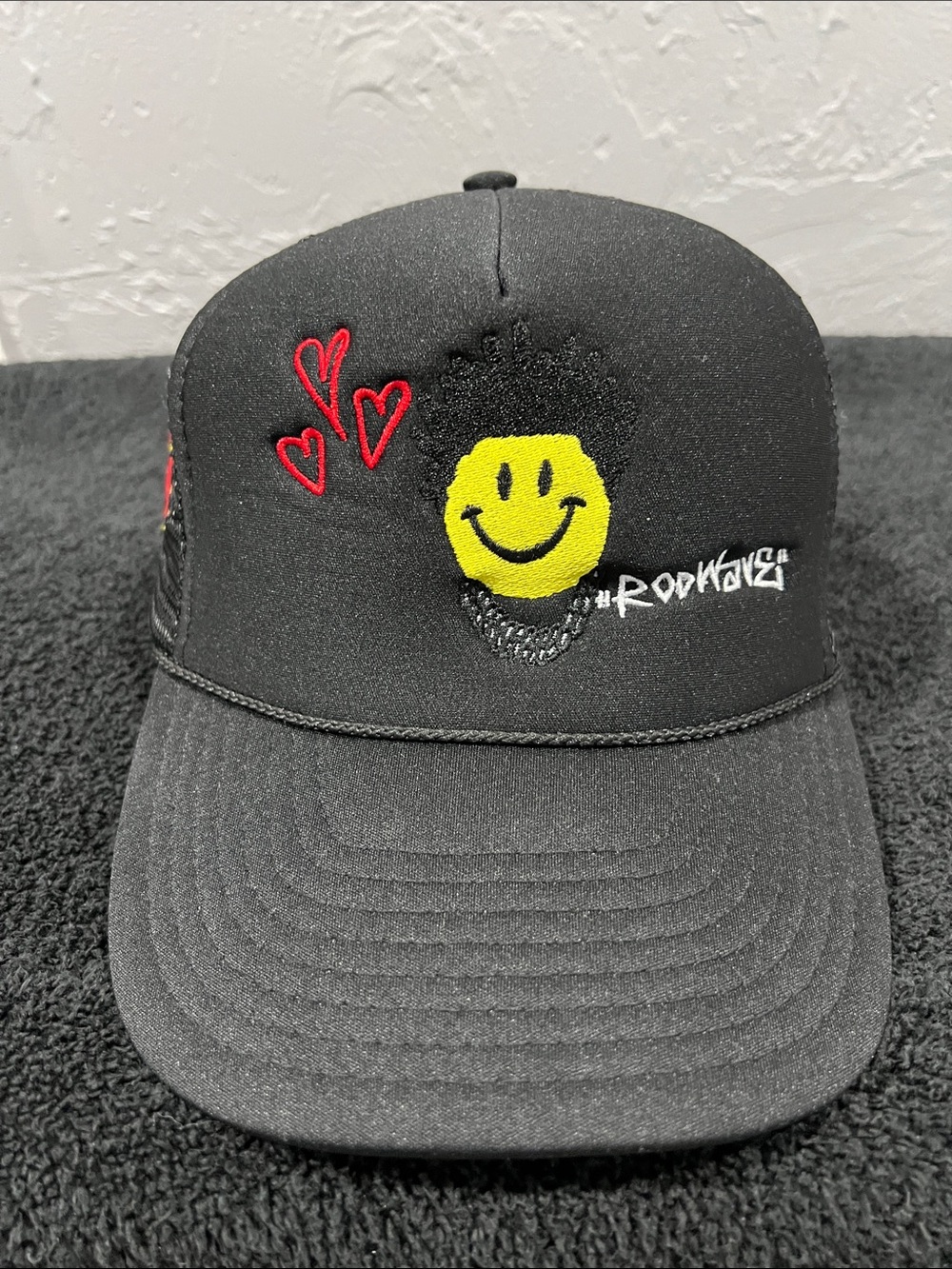 🔥🔥 “NEW”  ROD WAVE “Love 4 My Fans”‎ Tour Snapback Black Mesh Back Trucker Hat